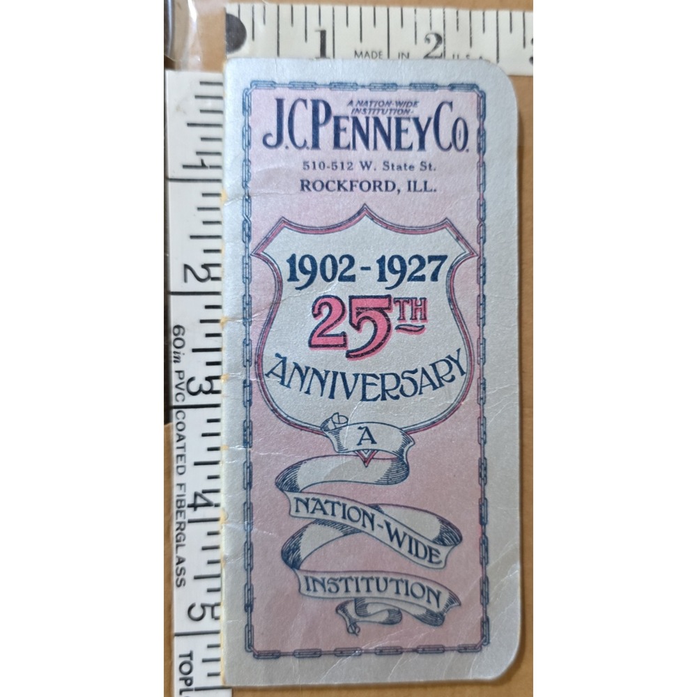 JCPenney 25th Anniversary 1902-1927 Vintage Collectible little notebook Booklet